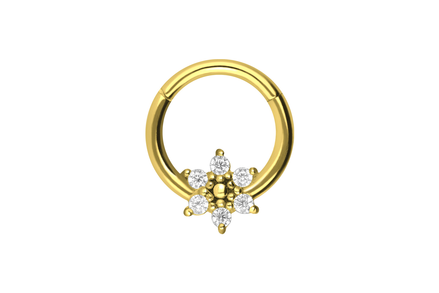 Chirurgenstahl Segmentring Clicker Piercing KRISTALLBLUME